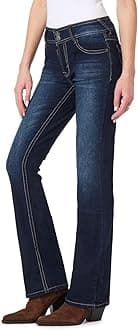 WallFlower Luscious Curvy Bootcut Jeans for Women, Mid-Rise Insta Stretch Denim, Size-Inclusive Juniors Jeans, Sizes 0 to 24