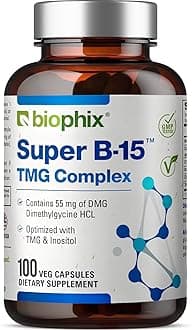 Super B-15 100 Veggie Caps - Niacin Calcium Choline Inositol DMG TMG - Supports Healthy Oxygen Energy Levels