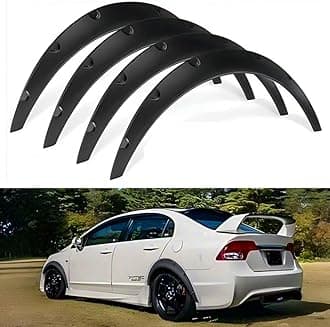 Black 4pcs 800mm 890mm Universal Exterior Fender Flares Flexible Car Body Kit Wheel Arches