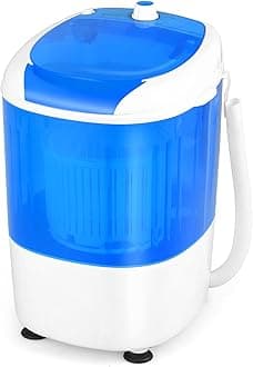 COSTWAY Portable Washing Machine, 2 in 1 Mini Single Tub Washer Spin Dryer with Timing Function, Compact Wash Machines for Flats, Dorm, RV, Camping (Blue)