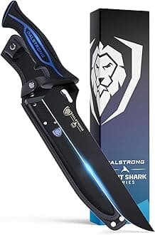 Dalstrong Slicing & Carving Fillet Knife - 10 inch - Night Shark Series-7CR17MOV High Carbon Steel-Titanium Coated-Fillet Knife for Fish & Meat Slicer - Polypropylene Handle - Sheath- NSF Certified