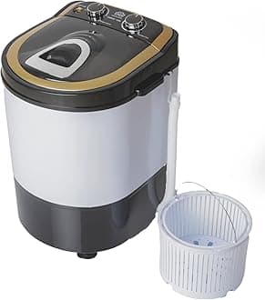 DMR Portable Semi Automatic Top-Loading Mini Washing Machine 3 kg -With Dryer Basket (DMR 30-1208 (W2Yr), Blk) With 2 year Free Spare supply warranty