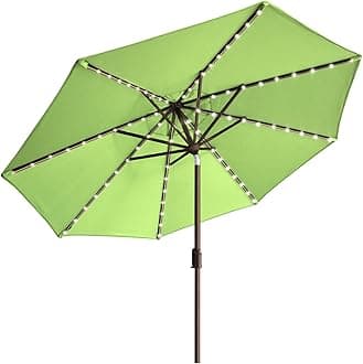 EliteShade USA 10-Year-Non-Fading Solar 9ft Market Umbrella with 80 LED Lights Patio Umbrellas Outdoor Table Umbrella with Ventilation, Macaw Green
