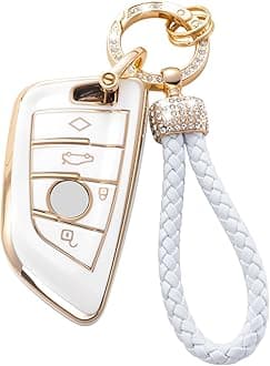 for BMW Key Fob Cover, Key Case Shell Compatible with BMW X1 X2 X3 X5 X6 X7 and Series 1 2 3 4 5 6 7 8 Remote Smart Key Protector