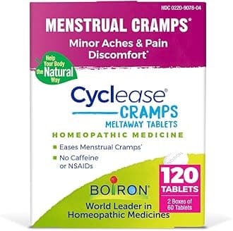 Boiron Cyclease Cramps for Relief from Menstrual Cramps, Aches, Pain, and Discomfort - 120 Count (2 Pack of 60)