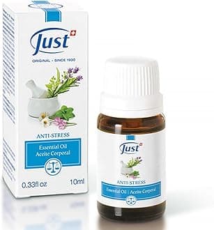 Swiss Just Stress Relief, Anti-Stress Activator Essential Oil 10ml. A Specific & Balanced Blend of 15 Natural Essential Oils. with Basil & Lavender Extract, 10 ml