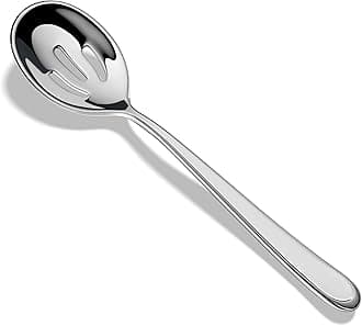 Slotted Serving Spoons,18/10 Stainless Steel Pierced Serving Spoon,8.6 Inch,Set of 4,Heavy Duty and Dishwasher Safe