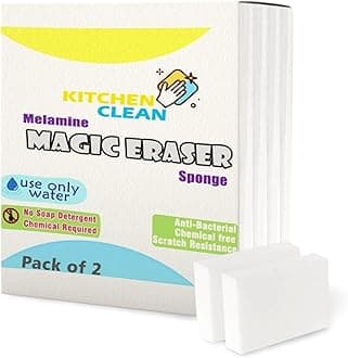 Magic Eraser Sponge for Wall and Kitchen | Nano Tech Chemical-Free | Bathroom Tiles Cleaning, Stain Remover, Wall Pencil Marks Remover, Lime Scale Remover (Pack of 2)
