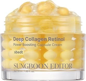 SUNGBOON EDITOR Deep Collagen Retinol Power Boosting Capsule Cream | Microneedling, White Spicules, Skin Firming, Hydration for Dry Skin, Wrinkles, Face Moisturizer, Retinol Cream for Face, 1.69 fl.oz