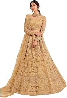 WeaRSquad Women’s Art Silk Lehenga Choli with Sequins Embroidery Work & Unstitched Blouse - Parti Wear Georgette Dupatta for Weddings and Special Occasions