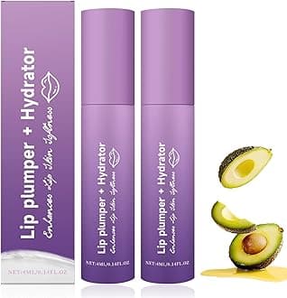 2Pcs Lip Plumper + Hydrator Lip Balm, High-Shine Moisturizer for Smooth, Plumping Lip Cream and Gloss, Instant Volumizing Gloss with Hyaluronic Acid & Anti-Aging Ingredients