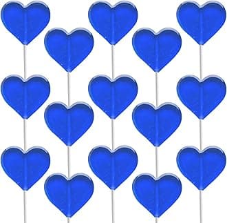 Fruidles Lollipops Mini Heart Shaped Flavored Delicious Lollipop, Individually Wrapped, 5g Lollipop (300 Lollipops, Blueberry)