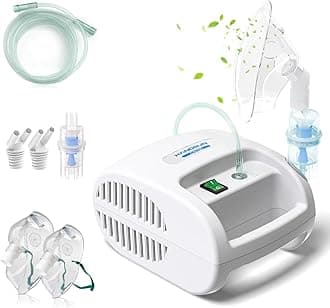 CN100 Nebuliser Machine for Adults and Kids, Electric Inhaler, Compact Compressor Vaporiser Device, Nebulizer for Home and Travel Use