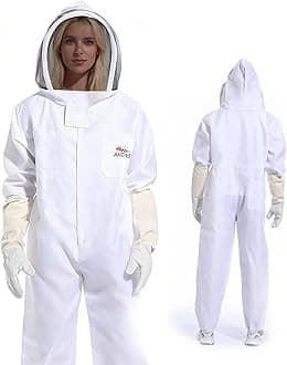 Bee Suit for Men Women Sting Proof, Polycotton Beekeeping Suit Beekeeper Costume&with Glove (M)