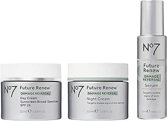 No7 Future Renew Damage Reversal Skincare Set - Anti Aging Face Serum (.33 Fl Oz), Day Cream with SPF 25 (1.69 Fl Oz) & Night Cream (1.69 Fl Oz) - Reverses Visible Signs of Sun Damage - 3-Piece Set | Damage Reversal, Day Cream, SPF 25, Night Cream