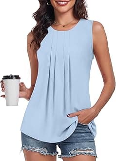 Women's Sleeveless Chiffon Blouses Dressy Casual Tank Tops 2025 Summer Crew Neck Tunics Office Cute Work Shirts