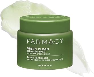 - Farmacy Makeup Remover Cleansing Balm - Green Clean Waterproof Makeup Remover Balm + Oil Cleanser for Face - Gently Melts Make Up + SPF - Hydrates + Softens Skin with Super Greens + Papaya (200ml)