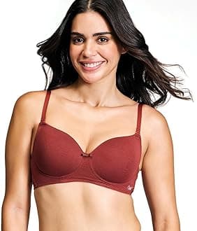 NYKD Everyday Cotton T-Shirt Bra for Women Daily Use, 3/4th Coverage, Non-Wired, Lightly Padded - NYB198, Brown, 34B