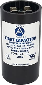 - Appli Parts Condensador Capacitor Arranque 124-149 Mfd (microfaradios) uF 110-125 VAC remplazo universal para motores electricos de distintas aplicaciones 3.7cm Diametro 7cm Alto CON-124-110