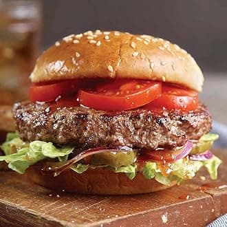 Premium Classic Beef Steak burgers, 12 count, 8 oz each - Vacuum Sealed Restaurant-Quality Beef and Cooking Instructions from Kansas City Steak Company. A Grill Ready True American Classic.