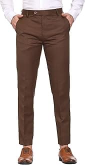 Slim Fit Men Cotton Blend Formal Trouser