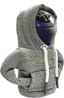 Car Shift Knob Hoodie, Funny Gear Shift Knob Shirt Sweater, Winter Warm Shift Knob Cover Sweater Shirt, Automotive Interior Novelty Accessories Decorations, Universal Fit Knob Cover Gift (Grey)