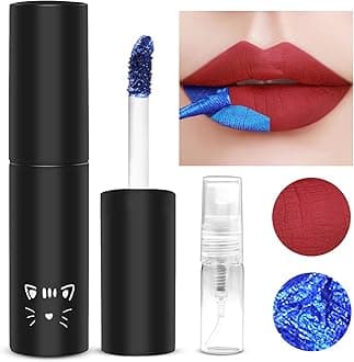 Lip Stain, Peel Off Lip Stain Lip Tint, Tattoo Color Lip Gloss,Long Lasting Waterproof Liquid Lipstick with 3ML Empty Spray Bottle,Non-stick Cup Lip Tint Lip Makeup For Women Girls#Red