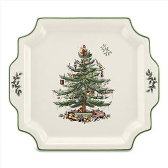 Spode Square Handled Platter, Ceramic, Multi-Colour