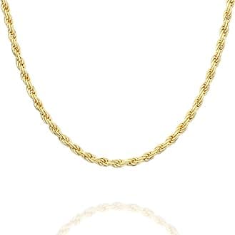 PAVOI Italian Solid 925 Sterling Silver, 22K Gold Plated Chain Necklaces | Snake, Square Box, Cable, Super Flex Curb, Miami Cuban and Rope Diamond-Cut Herringbone Necklace for Women and Men | MADE IN