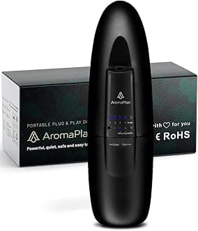 AromaPlan Authentic Plug in Waterless Diffuser - Up to 500 Sq. FT Coverage - Nanotechnology Plug in Oil Diffuser for Essential Oils -for Home and Office - Wall Silent & Waterless Oil Diffuser (Black)