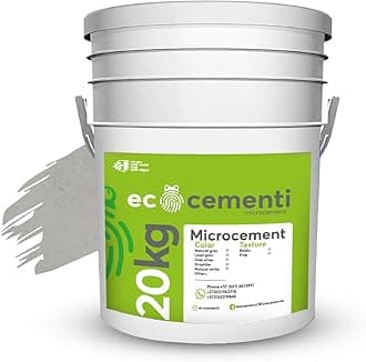 Microcement Continuous Coating for Walls and Floors - Versatile, Durable, and Elegant Surface for Home and Office Renovations (Gris Natural Gray, 44.09 lb)