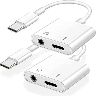 [MFi Certified] 2Pack iPhone 16 15 Headphone Adapter,2 in 1 USB C to 3.5mm Aux Audio Dongle +Charge Splitter Headphone Accessories Compatible with iPhone 16/16 Pro/16 Pro Max/iPhone15/15Pro/15Pro Max
