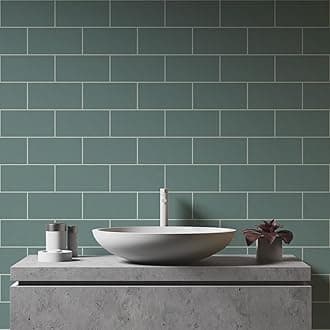 Alwayspon 27Pcs Wall Tile Transfers Sticker for Home Decor, Peel and Stick Self-Adhesive Splashback, Stick on Tile Decals for Living Room Kitchen Bathroom Decor, Blue-Green