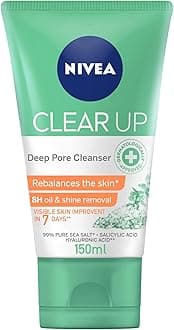 Face Wash Deep Pore Cleanser, Clear Up, Visible Skin Improvement, Sea Salt, Salicylic & Hyaluronic Acid, 150ml