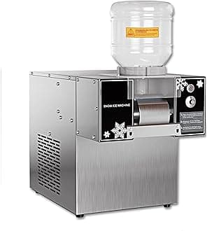 Snowflake Ice Maker, 60L/day 360W Stainless Steel Snowflake Ice Shaver, Fast heat dissipation, Speed Adjustable, Snow Ice Maker Shaver Machine for Commercial Food Truck, Restaurant, Milktea Shops, etc