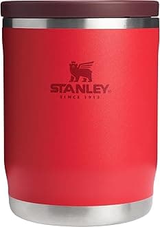 Stanley Adventure To Go Food Jar 18 oz | Vacuum Insulated Thermos Food Container | Wide Mouth Screw On Lid | Stainless Steel | BPA-Free | Chili Red