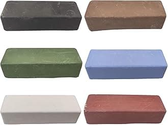 PURUI 100g Polishing Buffing Compound Kit 6PC-Kit Includes:Black Emery,General Green,White,Brown Tripoli,All Purpose Blue & Red Rouge Compounds