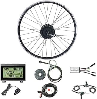 Waterproof 36V/48V 250W Ebike Conversion Kit for Electric Bike 16"/20"/24"/26"/27.5"/28"/29"/700C Fron Wheel Electric Bicycle Hub Motor Kit with Mountain Bike Rim,36V-26in