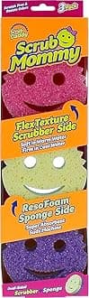 Scrub Daddy Scrub Mommy Dual Sided Scrubber and Sponge Scratch Free & Resists Odors 3 Count 1 ea, Multicolor
