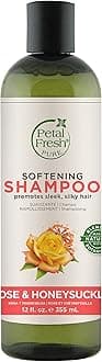 Petal Fresh Pure Softening Rose & Honeysuckle Shampoo | mild shampoo for daily use | No Sulphates, Silicones & Paraben Free | 100% Vegan, Cruelty Free - 355 ml