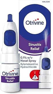Otrivine Decongestant Nasal Spray, Nose Spray for Sinusitis & Blocked Nose Relief, 10ml