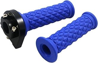 YibidMotorcycle 7/8" Handlebar Rubber Gel Hand Grips with Black Aluminum Throttle Gas Tube for 22mm Standard Bar Harley Honda Yamaha Suzuki Kawasaki Ducati BMW Scooter
