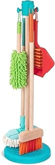 Battat – Kids Cleaning Set – Cleaning Toys for Toddlers, Children – Pretend Play Kit – Broom, Mop, Brush, Dustpan, Duster – Sweep n' Clean – 2+ Years
