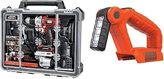 Cordless Drill Combo Kit with Case, 6-Tool with LED Work Light (BDCDMT1206KITC & BDCF20)
