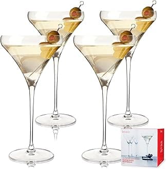 Spiegelau Willsberger Martini Glasses Set of 4 - European-Made Crystal, Modern Cocktail Glasses, Dishwasher Safe, Professional Quality Cocktail Glass Gift Set - 9.2 oz