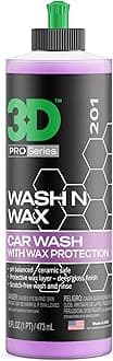 Wash N Wax Car Wash Soap - pH Balanced, Easy Rinse, Scratch Free Soap with Wax Protection - 16oz.