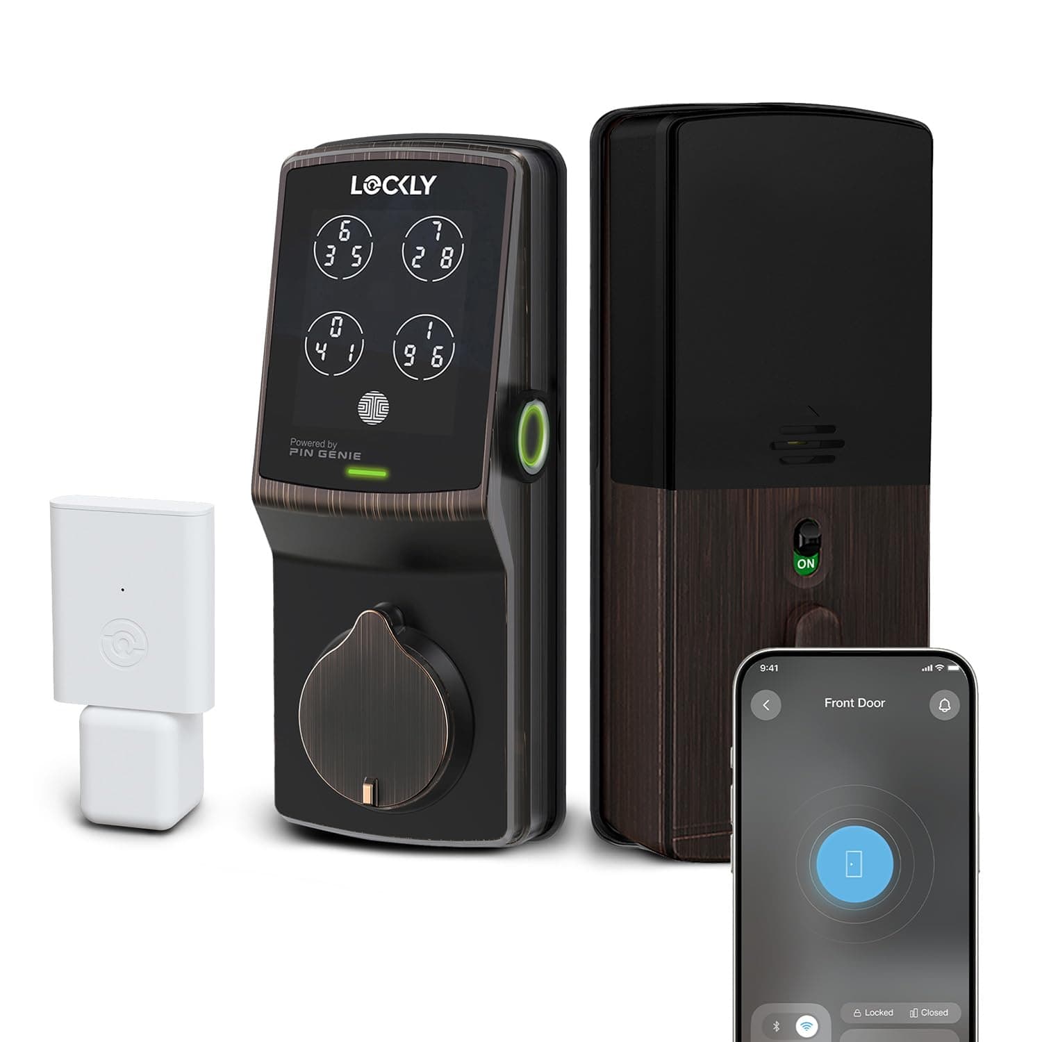 Secure Pro Smart Deadbolt, Wi-Fi Smart Lock, Keyless Entry with PIN Genie® Keypad, 3D Biometric Fingerprint, Auto Lock, Rekeyable-Venetion Bronze