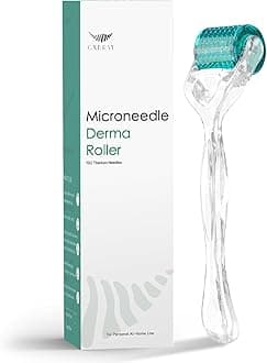 Derma Roller Titanium Needles,192 Micro Needle Dermal Roller- Microdermabrasion Tool At Home Use (Blue)