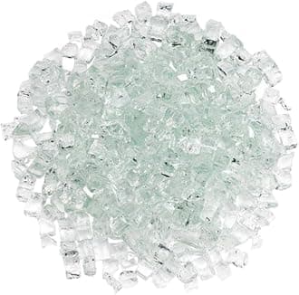 R H LIFESTYLE Crushed Glass/Fire Pits for Resin Art High Luster Fire Glass Used Specially for Resin Art/Geode Art Fire Pit Crafts (Clear 12mm, 200G)