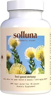 Solluna by Kimberly Snyder Oxygenated Magnesium Colon Cleanse with Asc2P — Gentle Detoxification and Bloating Relief — Fast Acting, Non-Laxative Detox for Digestive Health (90CT) Vegan & Non-GMO